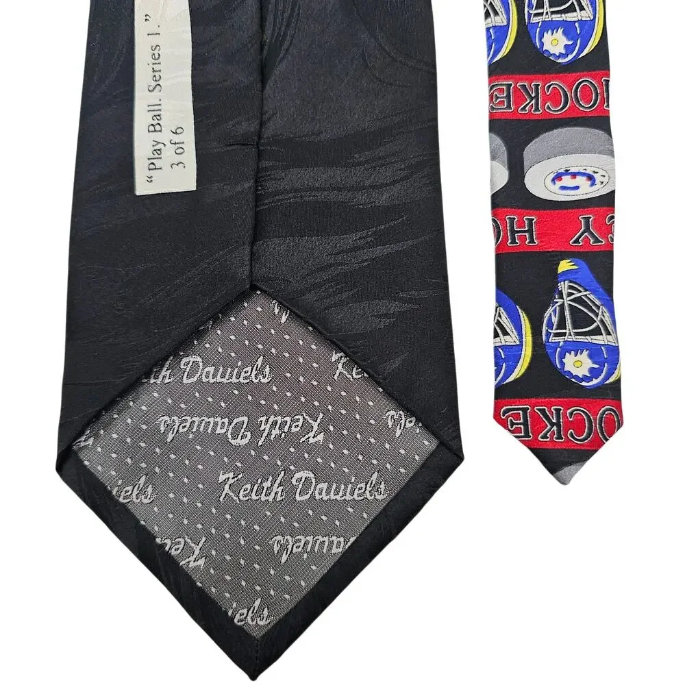 Keith Daniels Play Ball Series 1 Ice Hockey Silk Novelty Tie Black Sport 3 of 6
